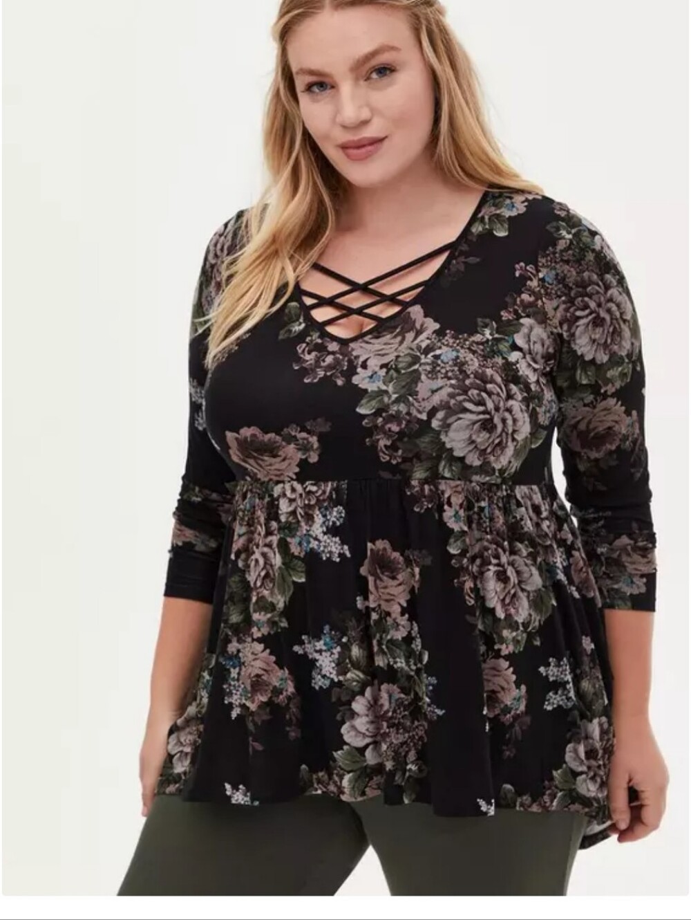 TORRID Super Soft Strappy V Neck Babydoll Top 2XL
